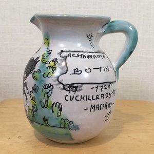 Vintage Spanish water jug - Restaurante Botin